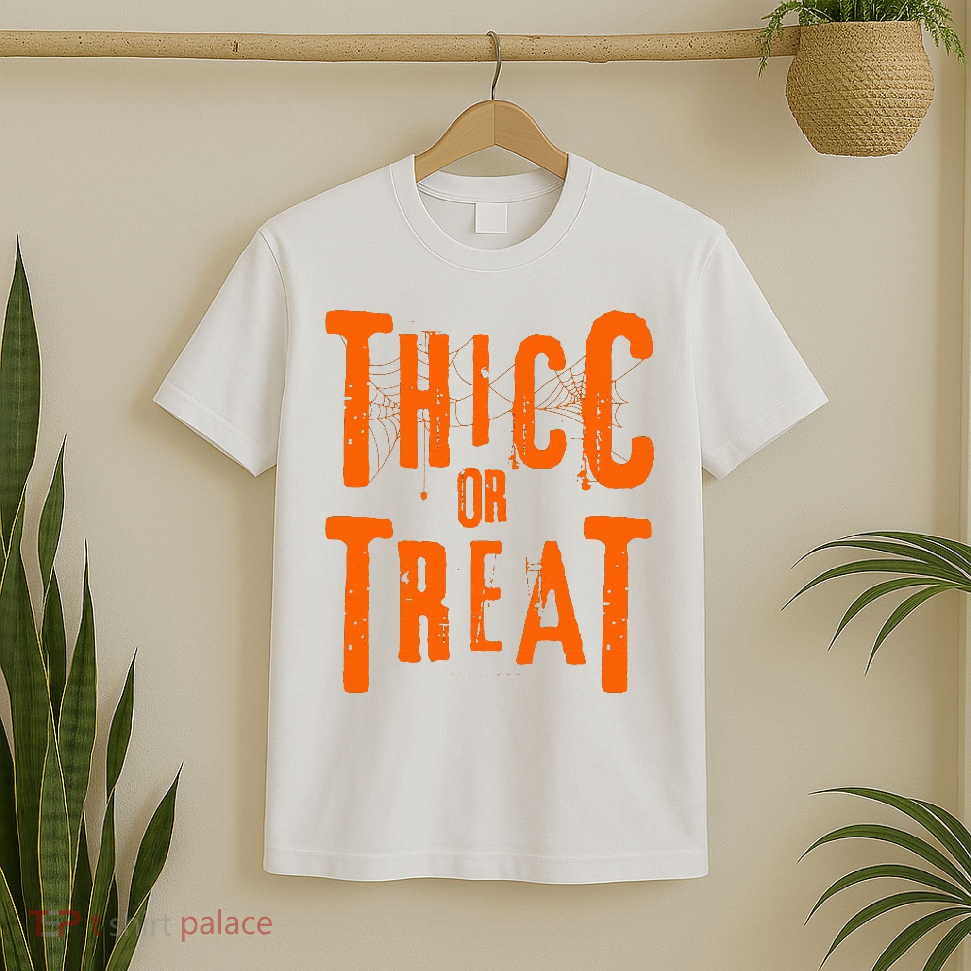 Thicc Or Treat Funny Halloween Workout Fitness Bodybuilding T-Shirt