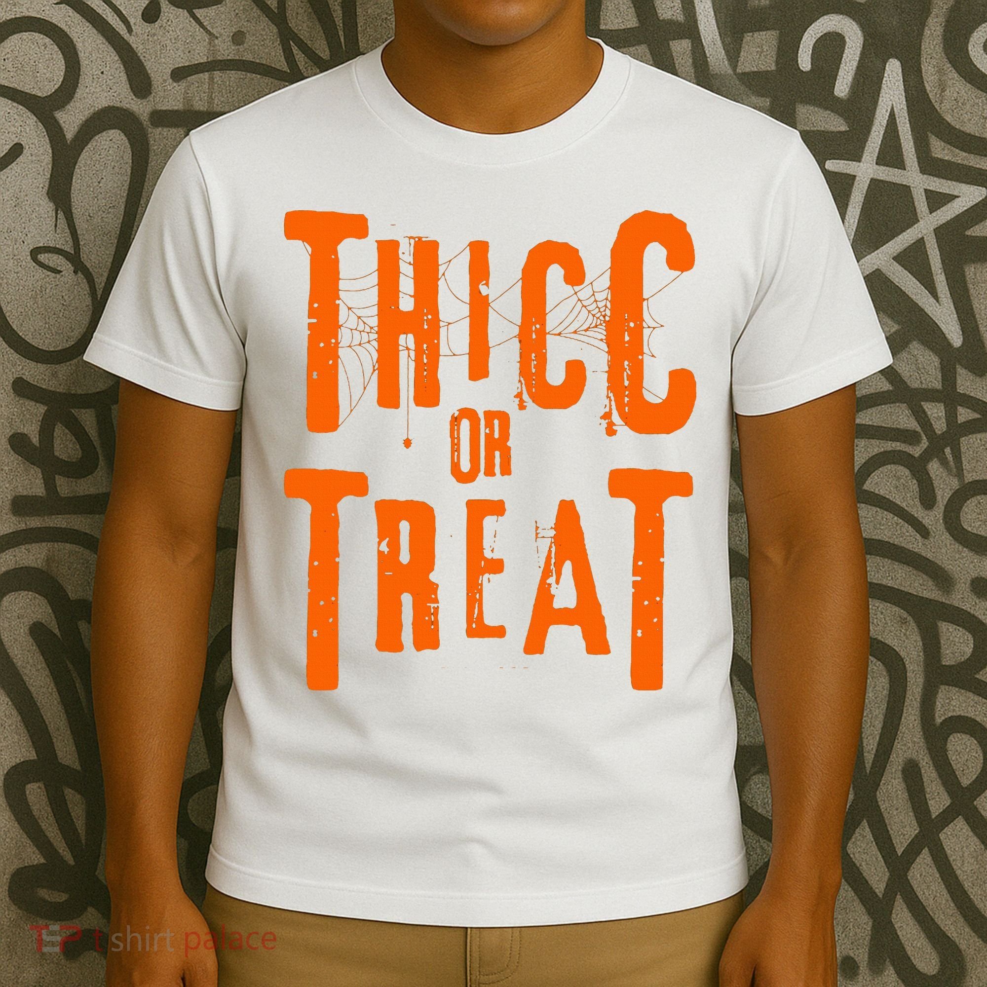 Thicc Or Treat Funny Halloween Workout Fitness Bodybuilding T-Shirt