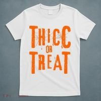Thicc Or Treat Funny Halloween Workout Fitness Bodybuilding T-Shirt thumb 5