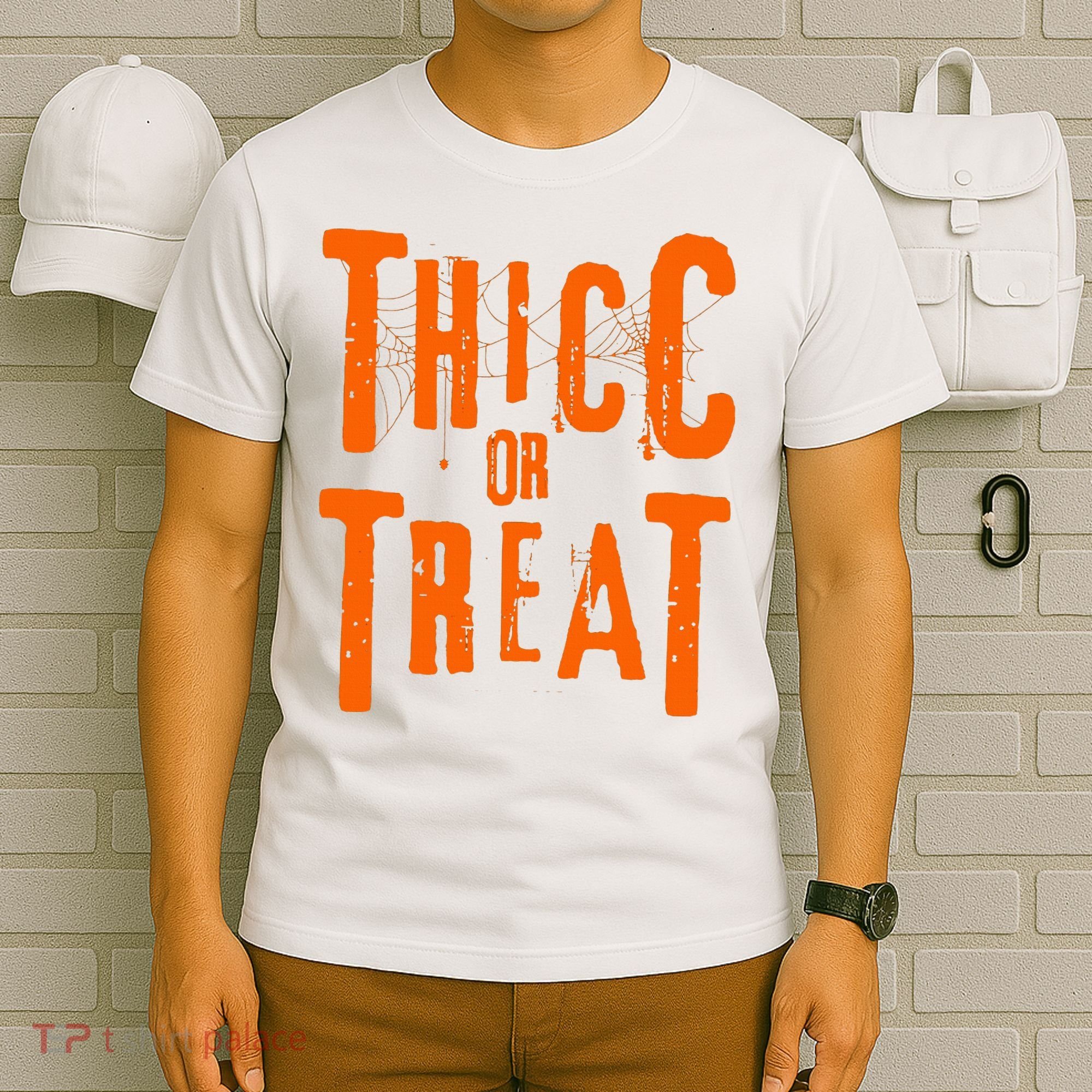 Thicc Or Treat Funny Halloween Workout Fitness Bodybuilding T-Shirt