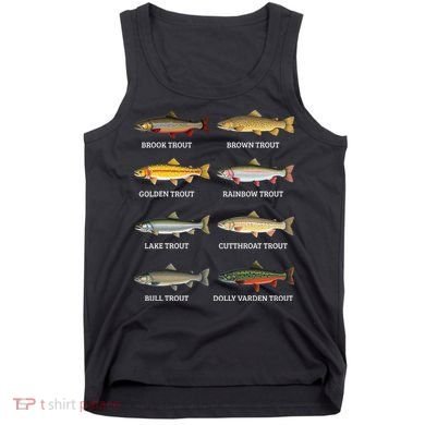Types Of Trout Fish Trout Species Chart Ichthyology Guide Tank Top