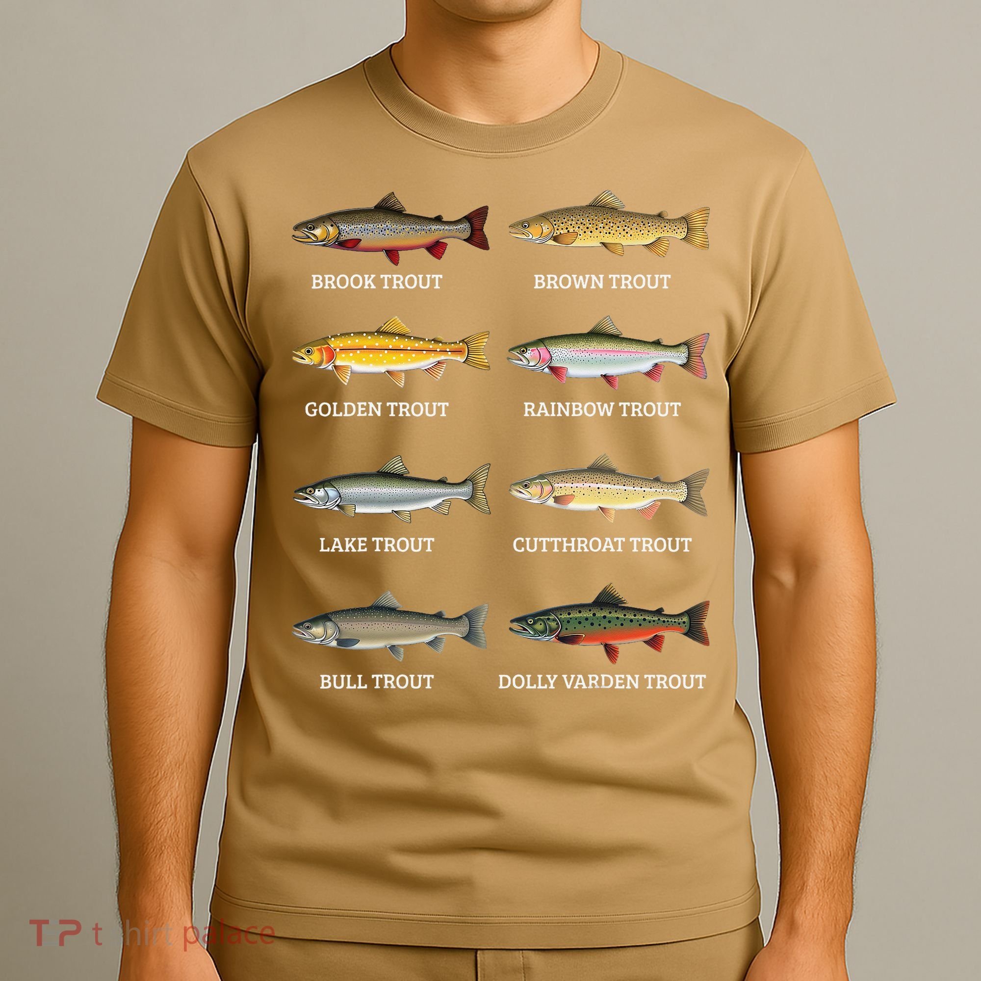 Types Of Trout Fish Trout Species Chart Ichthyology Guide T-Shirt