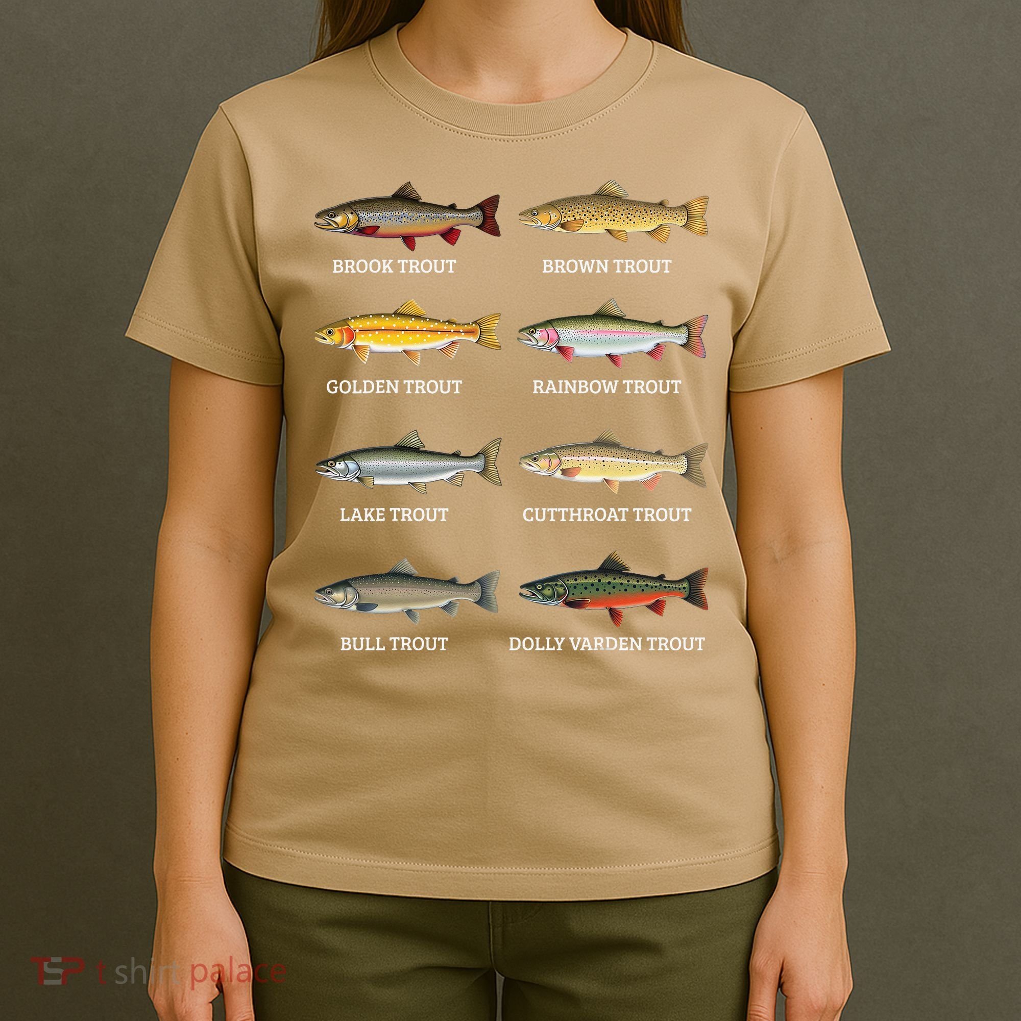 Types Of Trout Fish Trout Species Chart Ichthyology Guide T-Shirt