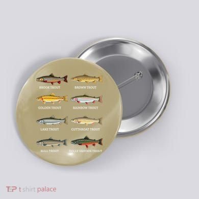 Types Of Trout Fish Trout Species Chart Ichthyology Guide Button