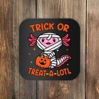 Trick Or Treat A Lotl Axolotl Halloween Costume Coaster thumb 0