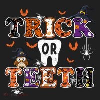 Trick Or Teeth Dental Squad Gift Halloween Dental Costume Gift Women's Sweatshirt thumb 2