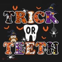 Trick Or Teeth Dental Squad Gift Halloween Dental Costume Gift Backpack thumb 2