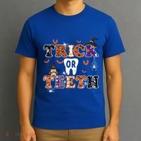 Trick Or Teeth Dental Squad Gift Halloween Dental Costume Gift T-Shirt thumb 3