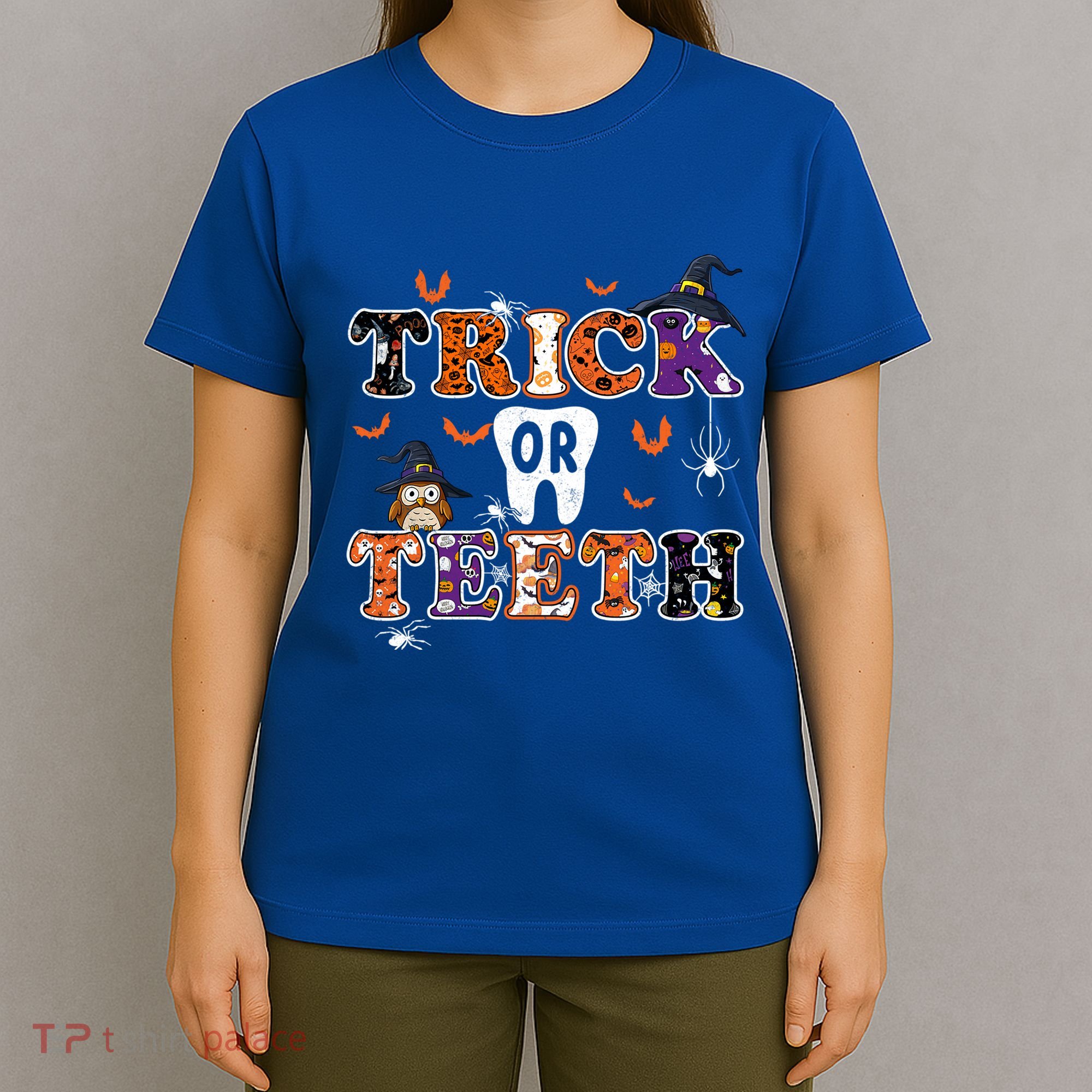 Trick Or Teeth Dental Squad Gift Halloween Dental Costume Gift T-Shirt