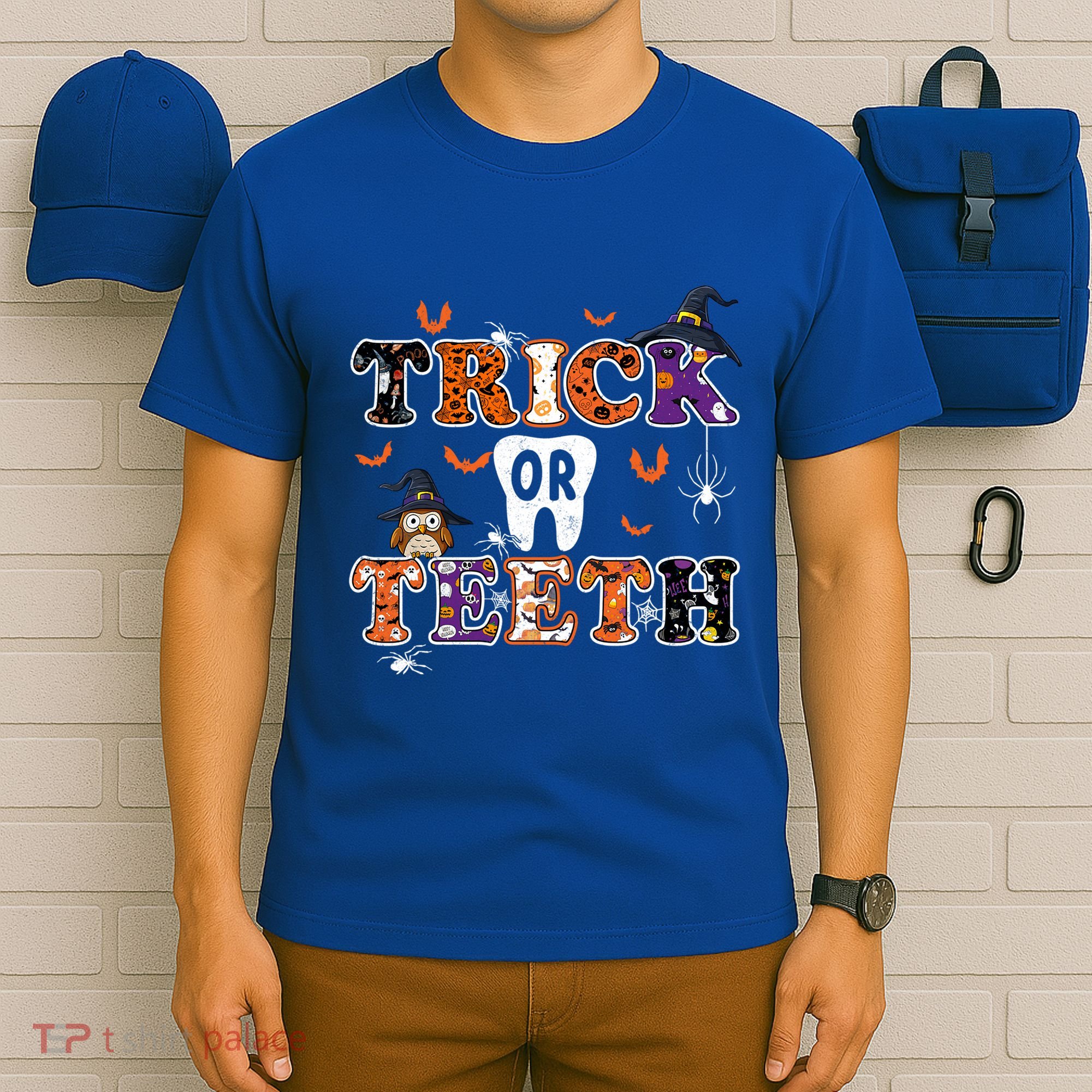 Trick Or Teeth Dental Squad Gift Halloween Dental Costume Gift T-Shirt