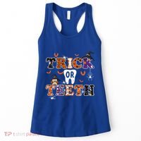Trick Or Teeth Dental Squad Gift Halloween Dental Costume Gift Women's Tank Top thumb 0
