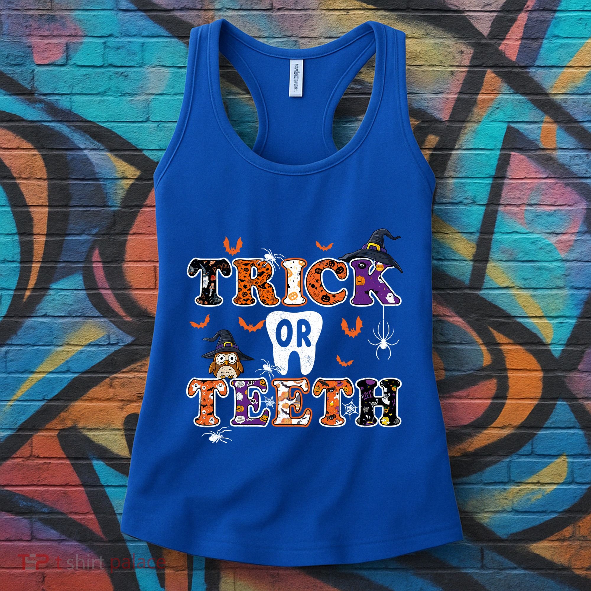Trick Or Teeth Dental Squad Gift Halloween Dental Costume Gift Women's Tank Top