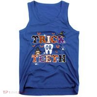 Trick Or Teeth Dental Squad Gift Halloween Dental Costume Gift Tank Top thumb 0