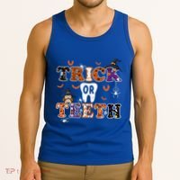 Trick Or Teeth Dental Squad Gift Halloween Dental Costume Gift Tank Top thumb 3