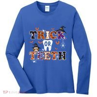 Trick Or Teeth Dental Squad Gift Halloween Dental Costume Gift Women's Long Sleeve Shirt thumb 0