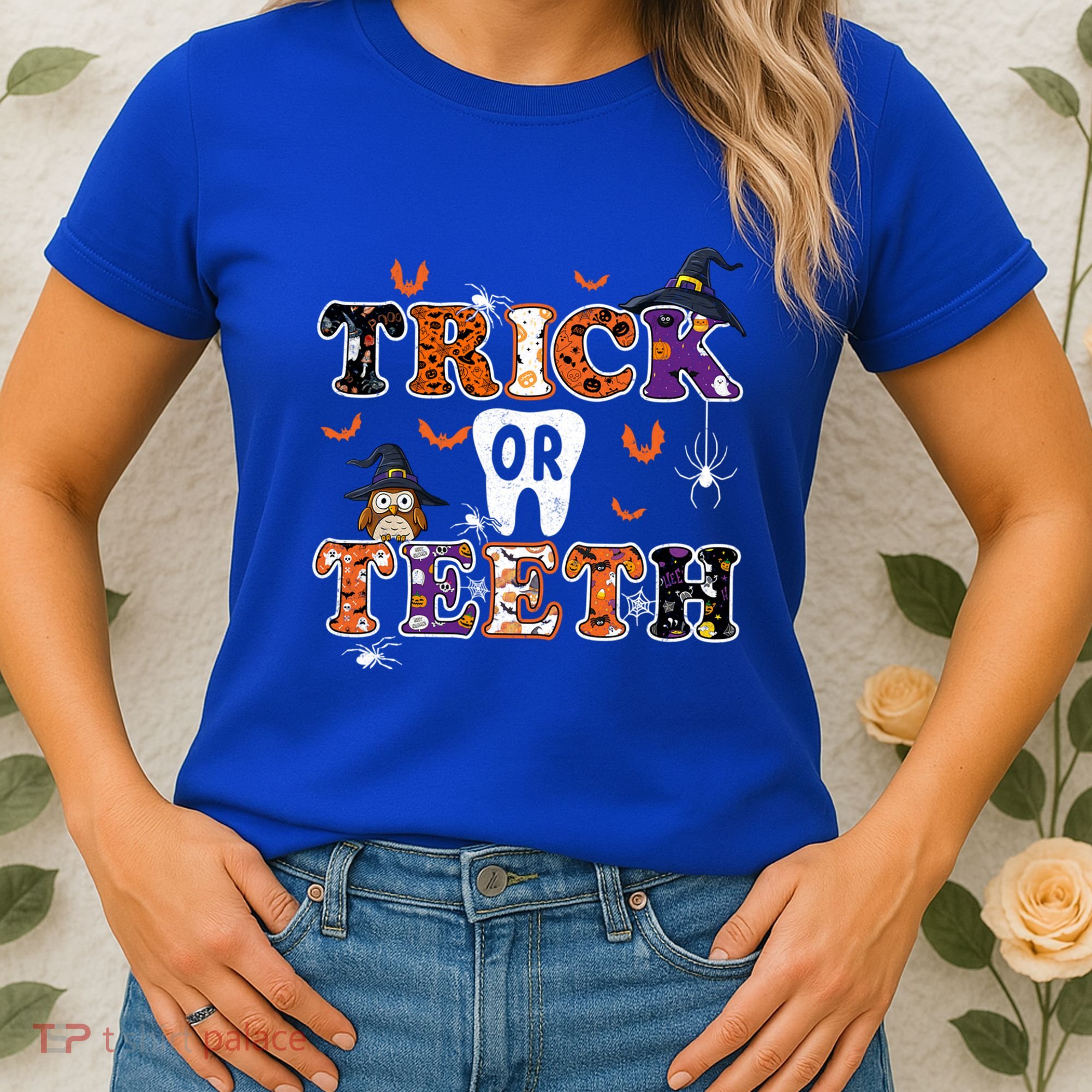 Trick Or Teeth Dental Squad Gift Halloween Dental Costume Gift Women's T-Shirt