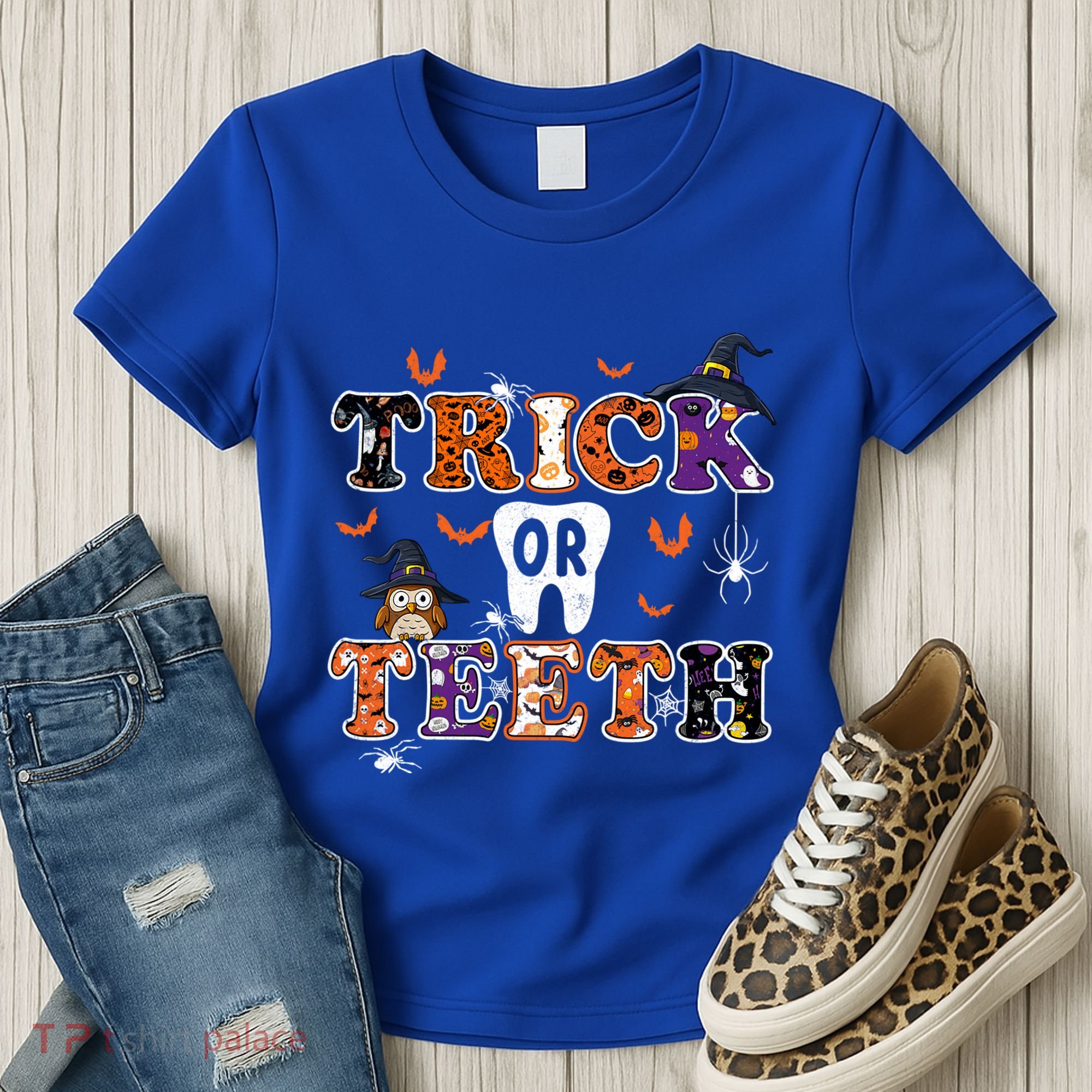 Trick Or Teeth Dental Squad Gift Halloween Dental Costume Gift Women's T-Shirt