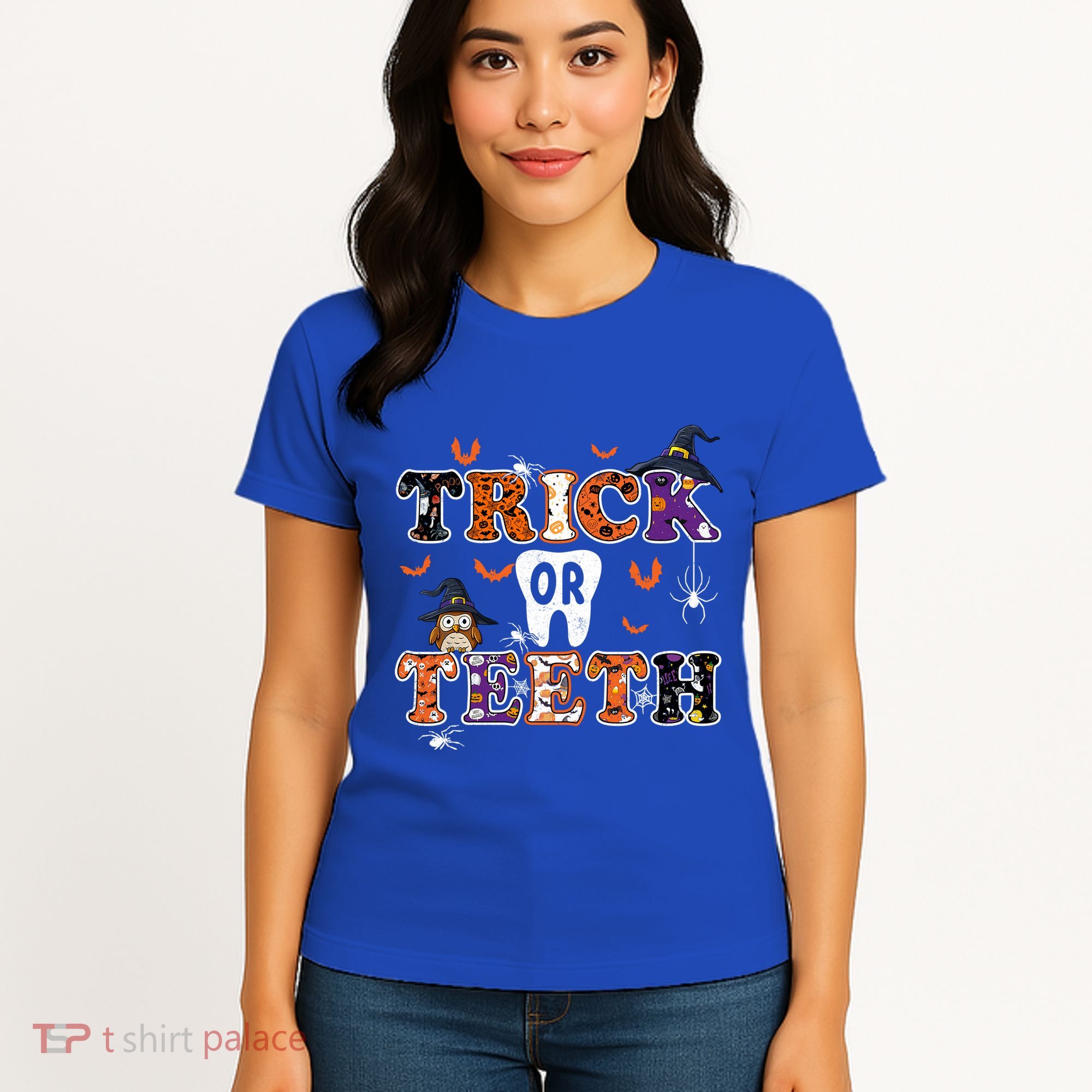 Trick Or Teeth Dental Squad Gift Halloween Dental Costume Gift Women's T-Shirt