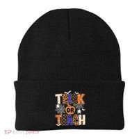 Trick Or Teach Halloween Cool Gift Funny For Teachers Gift Beanie thumb 0