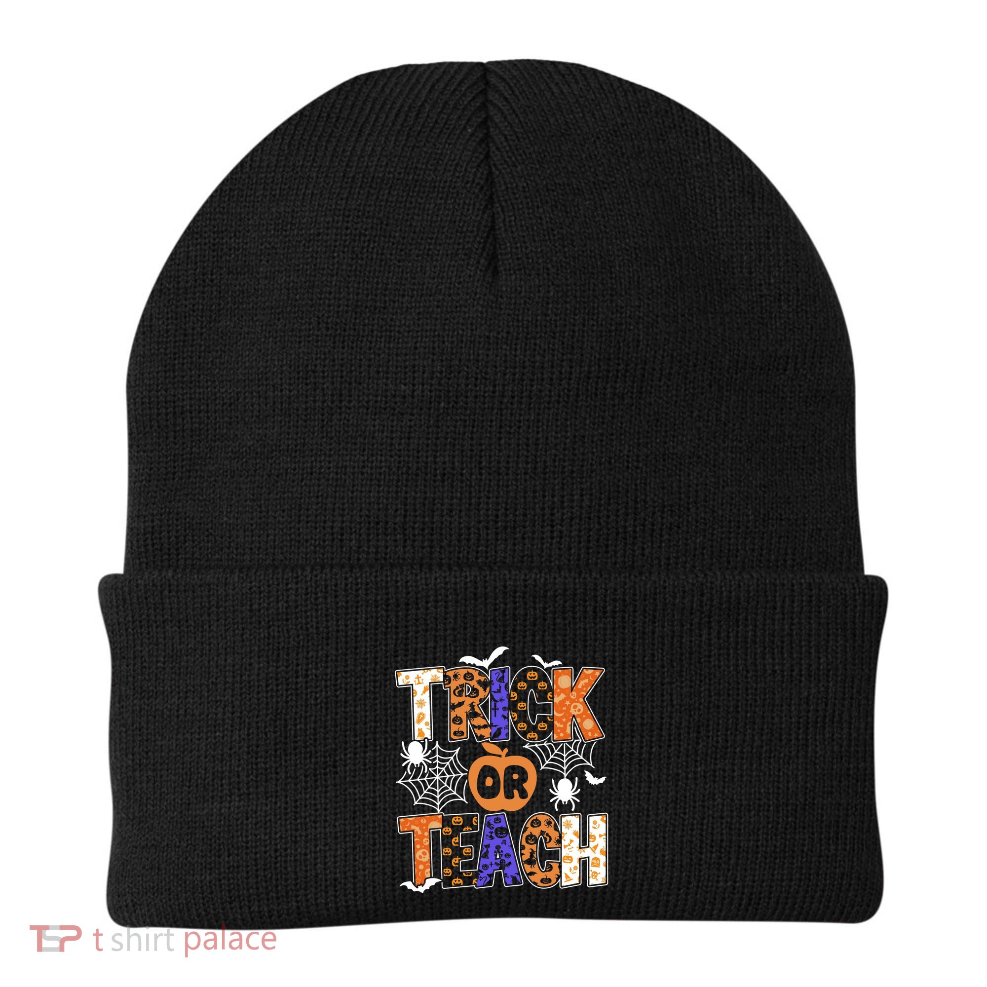 Trick Or Teach Halloween Cool Gift Funny For Teachers Gift Beanie
