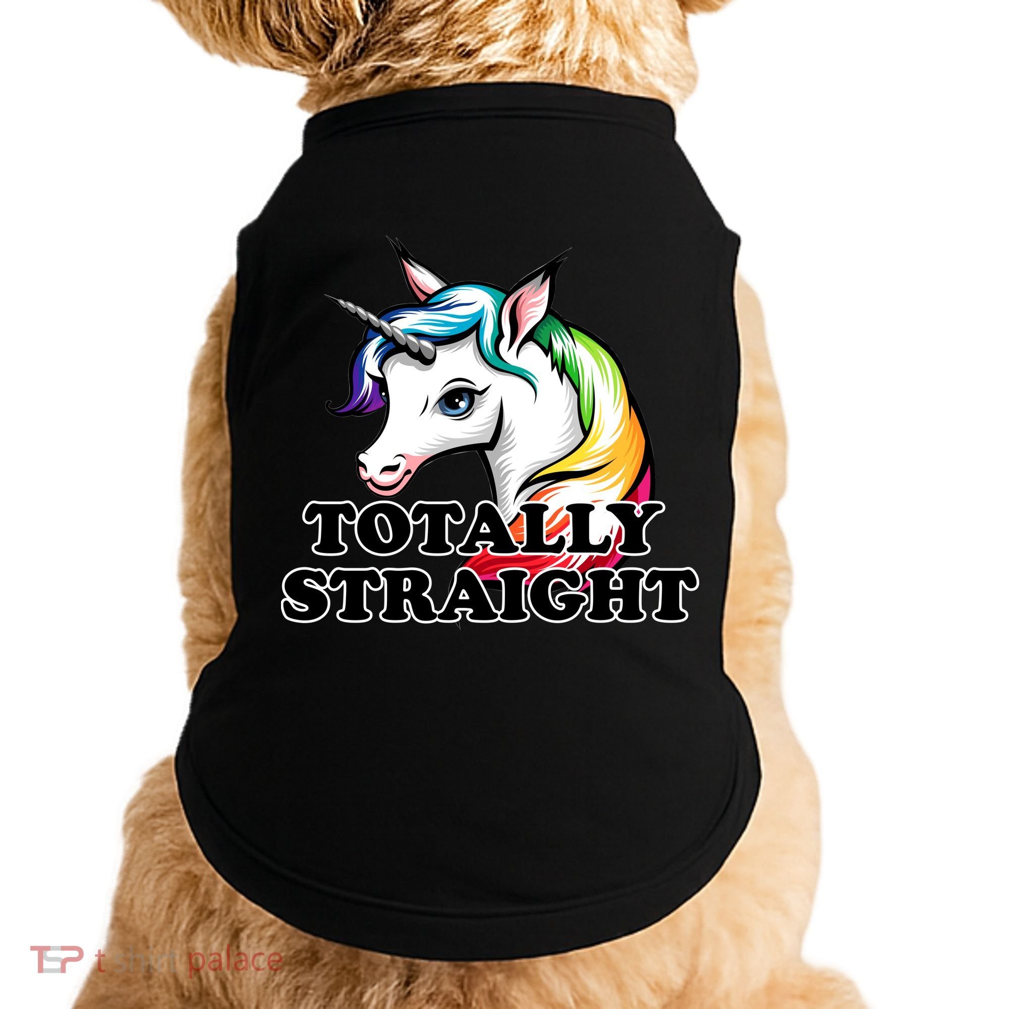 Totally Straight Unicorn Rainbow Doggie Tank