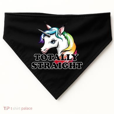Totally Straight Unicorn Rainbow USA-Made Doggie Bandana