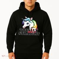 Totally Straight Unicorn Rainbow Hoodie thumb 2