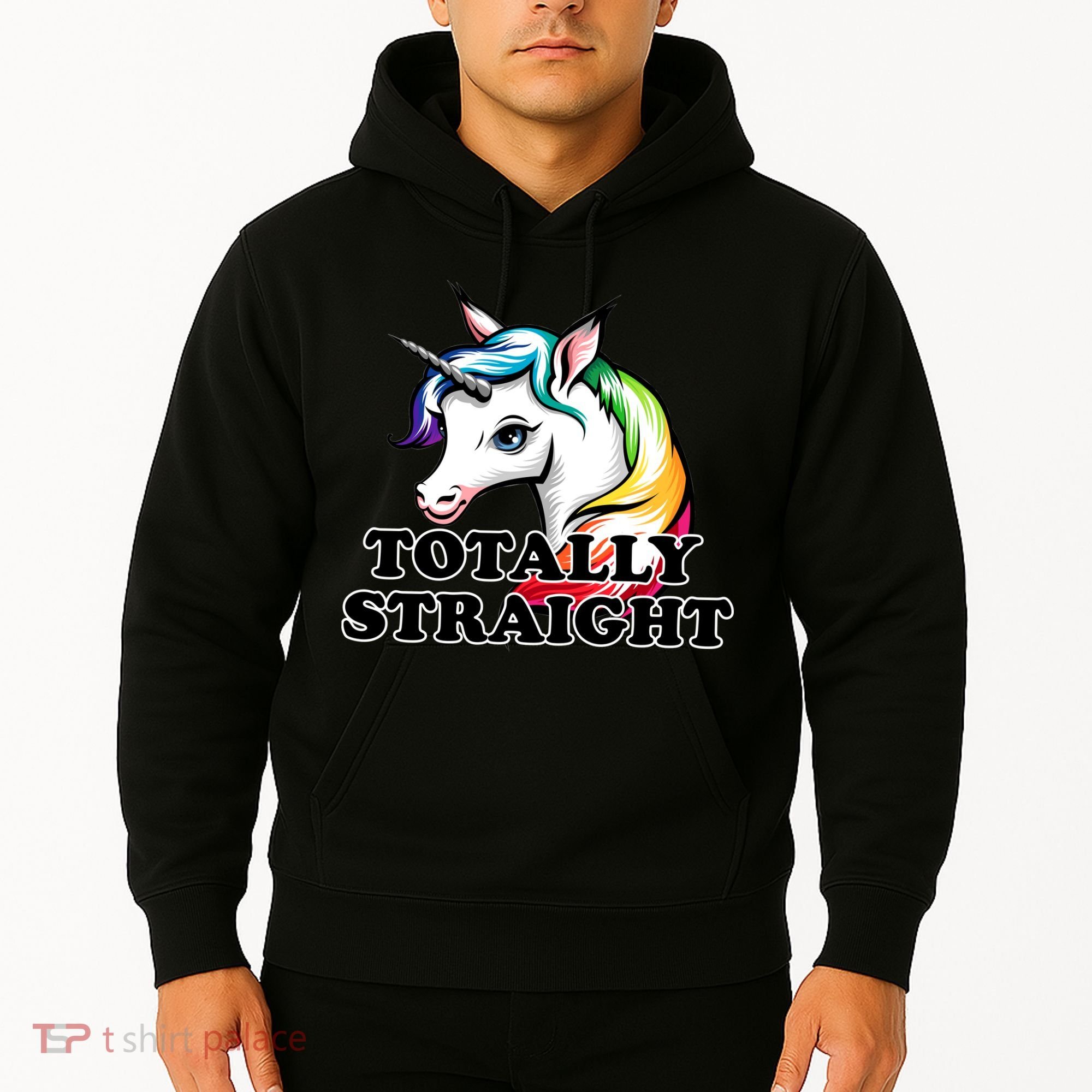 Totally Straight Unicorn Rainbow Hoodie