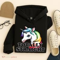 Totally Straight Unicorn Rainbow Hoodie thumb 4