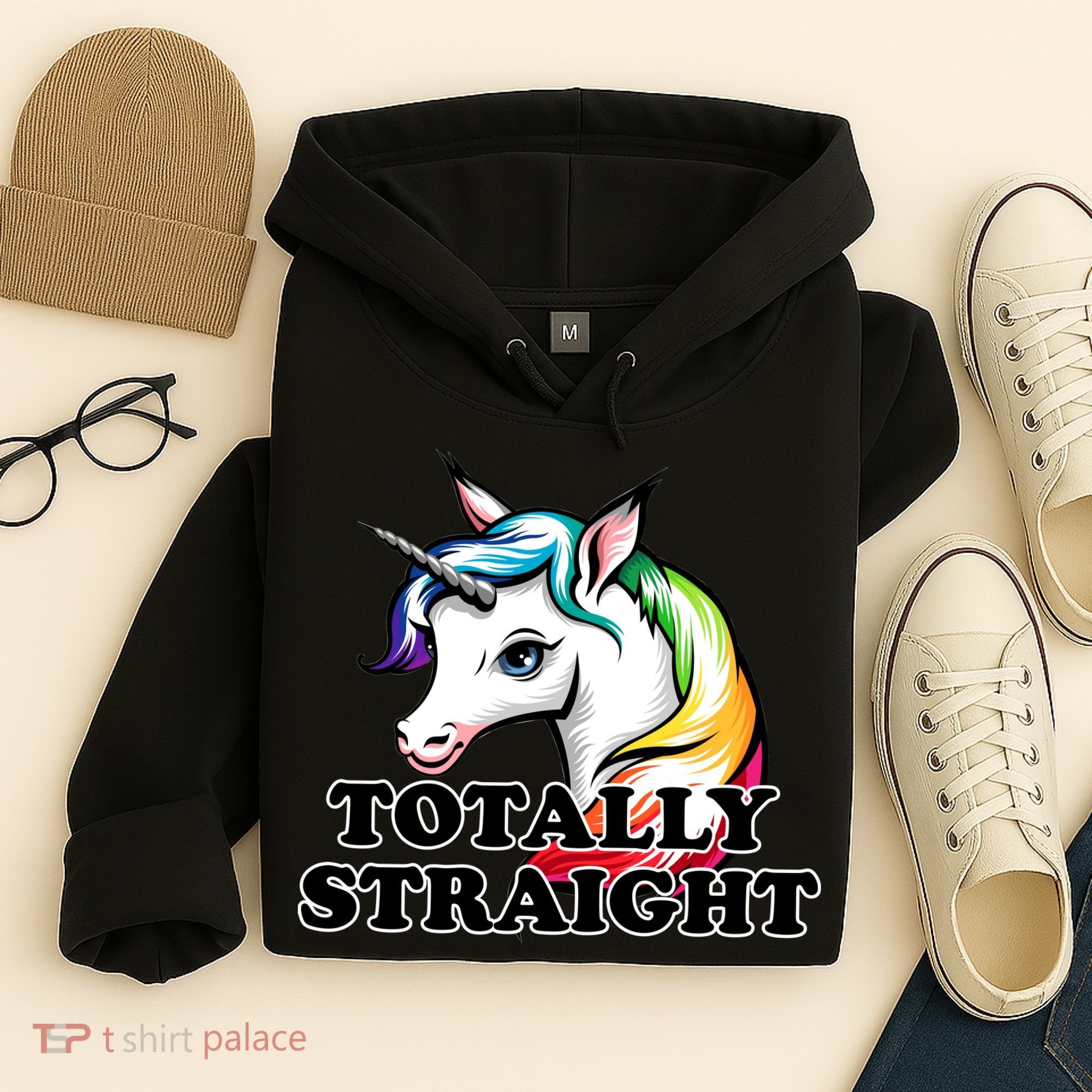 Totally Straight Unicorn Rainbow Hoodie