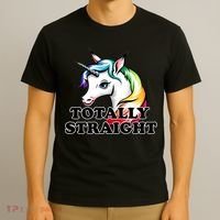 Totally Straight Unicorn Rainbow T-Shirt thumb 3
