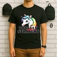 Totally Straight Unicorn Rainbow T-Shirt thumb 6