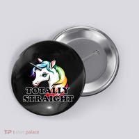 Totally Straight Unicorn Rainbow Button thumb 0