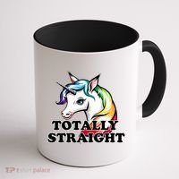 Totally Straight Unicorn Rainbow Coffee Mug thumb 1