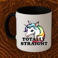 Totally Straight Unicorn Rainbow Coffee Mug thumb 2