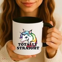 Totally Straight Unicorn Rainbow Coffee Mug thumb 3