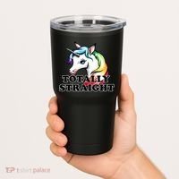Totally Straight Unicorn Rainbow Tumbler thumb 2