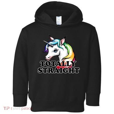 Totally Straight Unicorn Rainbow Toddler Hoodie