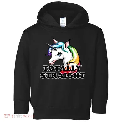 Totally Straight Unicorn Rainbow Toddler Hoodie