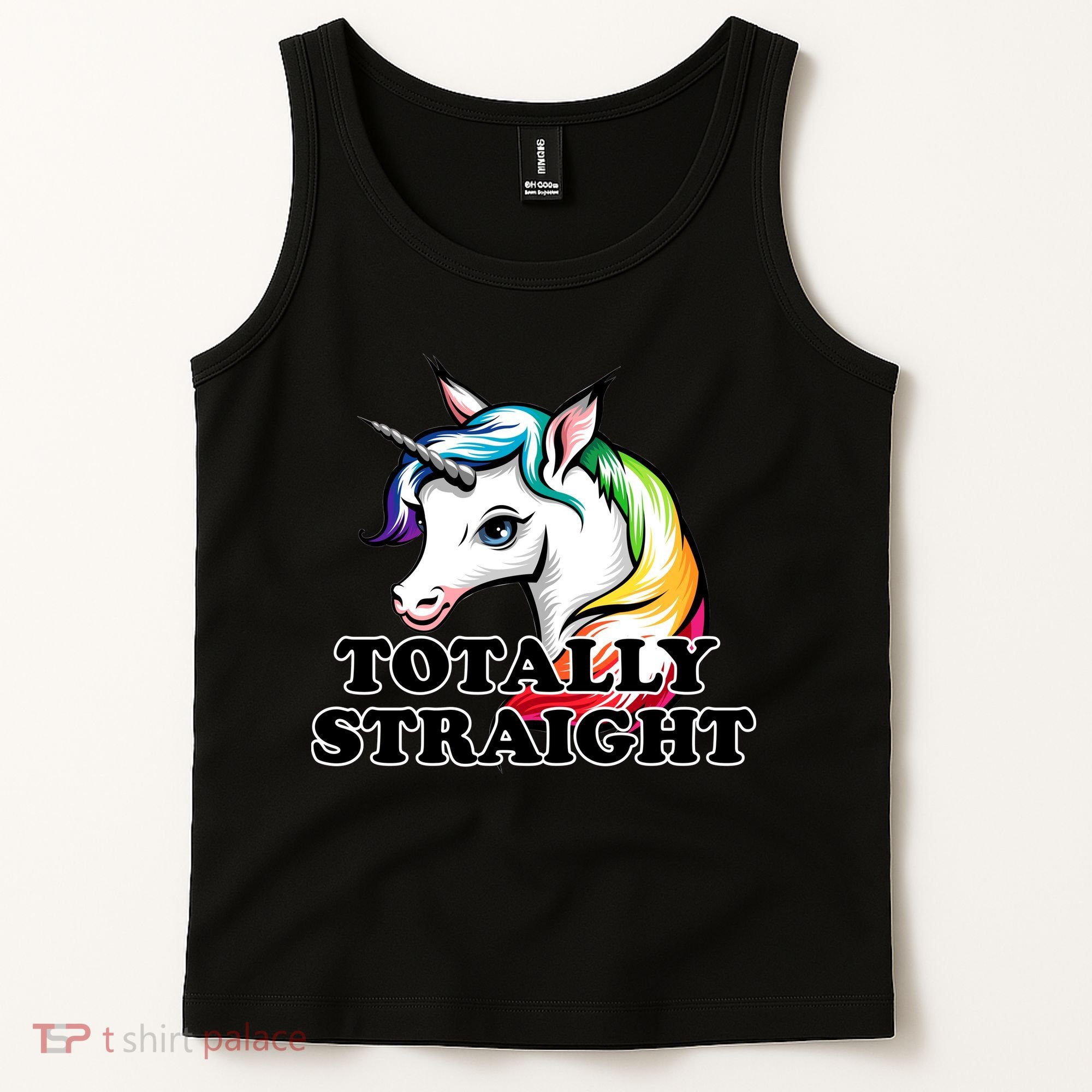 Totally Straight Unicorn Rainbow Tank Top