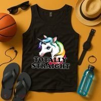 Totally Straight Unicorn Rainbow Tank Top thumb 4