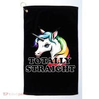 Totally Straight Unicorn Rainbow Golf Towel thumb 0