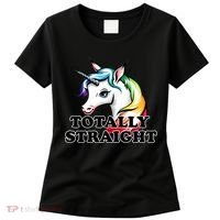 Totally Straight Unicorn Rainbow Women's T-Shirt thumb 0