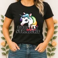 Totally Straight Unicorn Rainbow Women's T-Shirt thumb 2