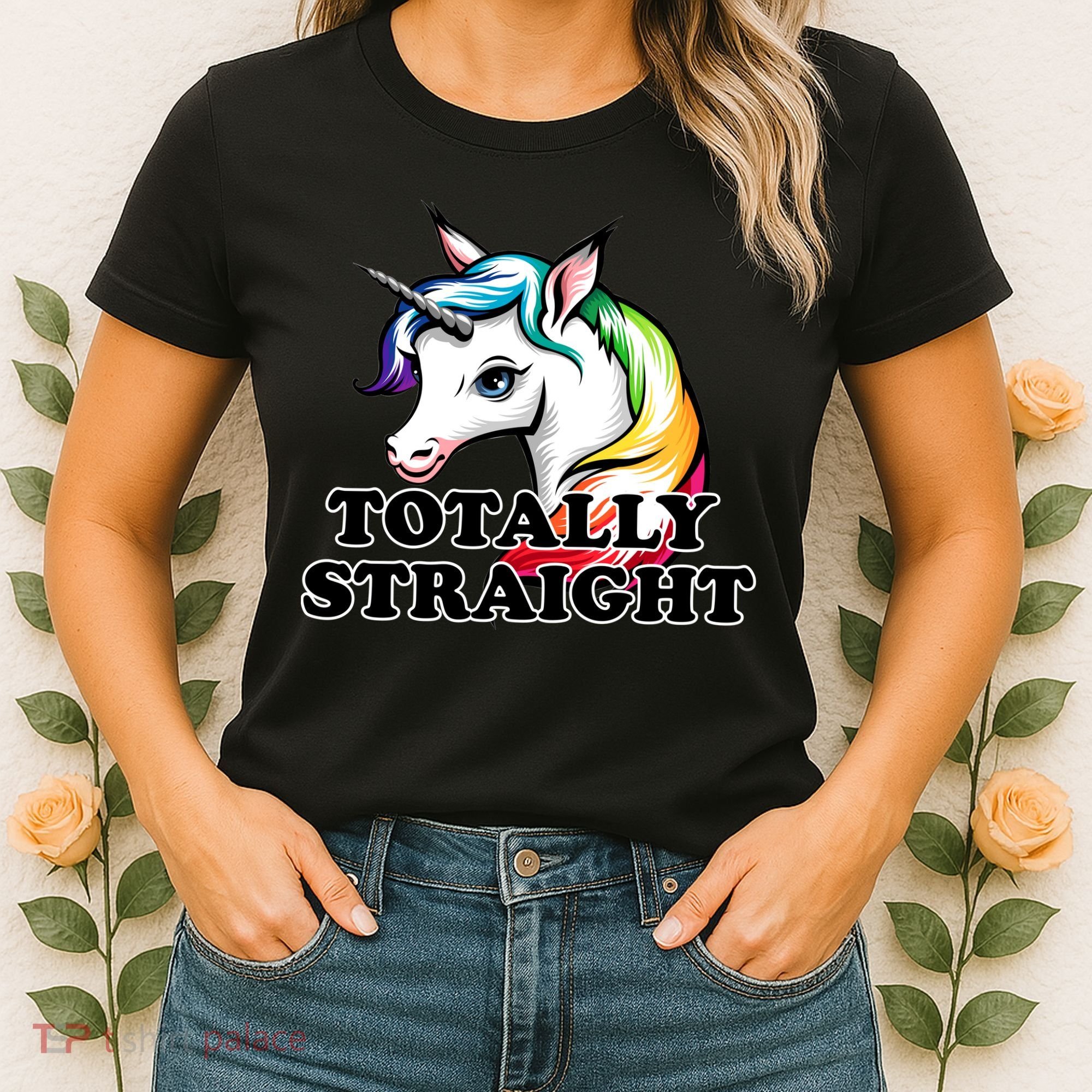 Totally Straight Unicorn Rainbow Women's T-Shirt