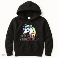 Totally Straight Unicorn Rainbow Kids Hoodie thumb 0