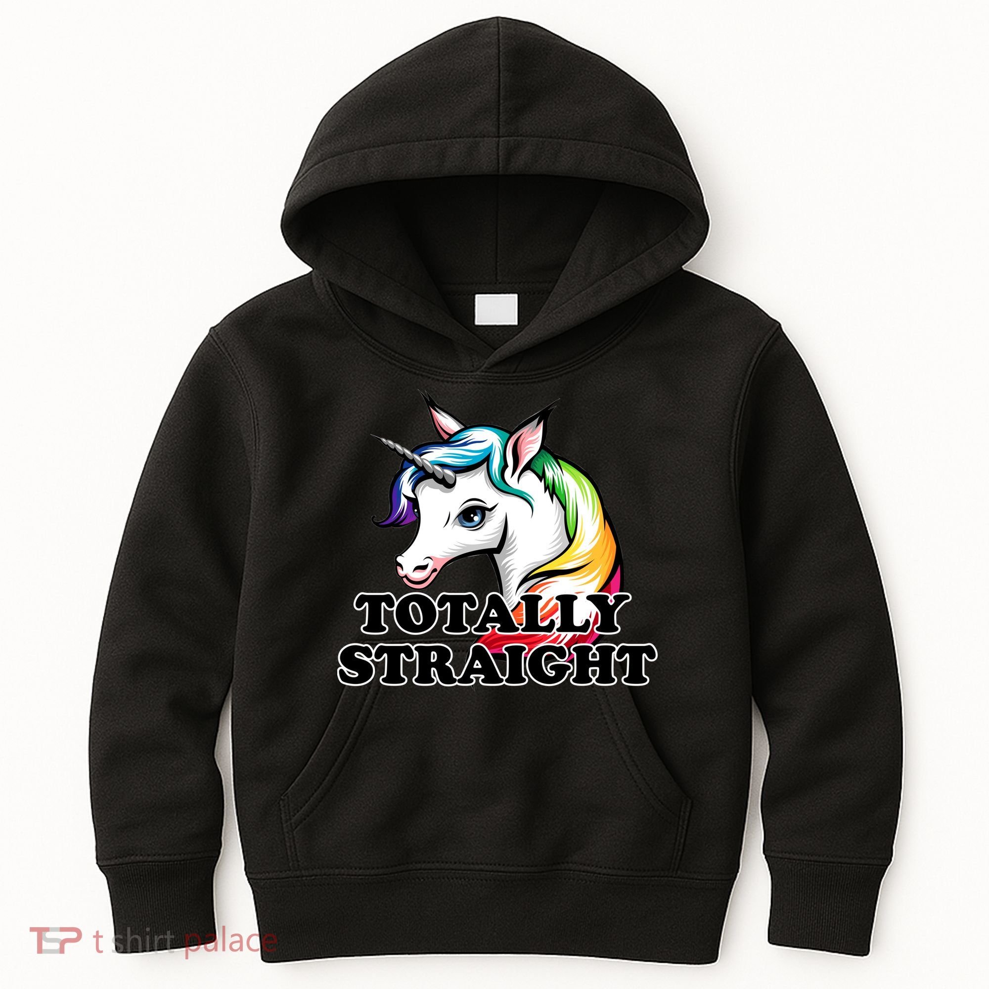 Totally Straight Unicorn Rainbow Kids Hoodie