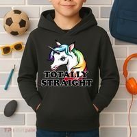 Totally Straight Unicorn Rainbow Kids Hoodie thumb 2