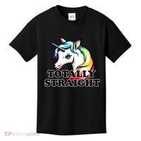 Totally Straight Unicorn Rainbow Kids T-Shirt thumb 0