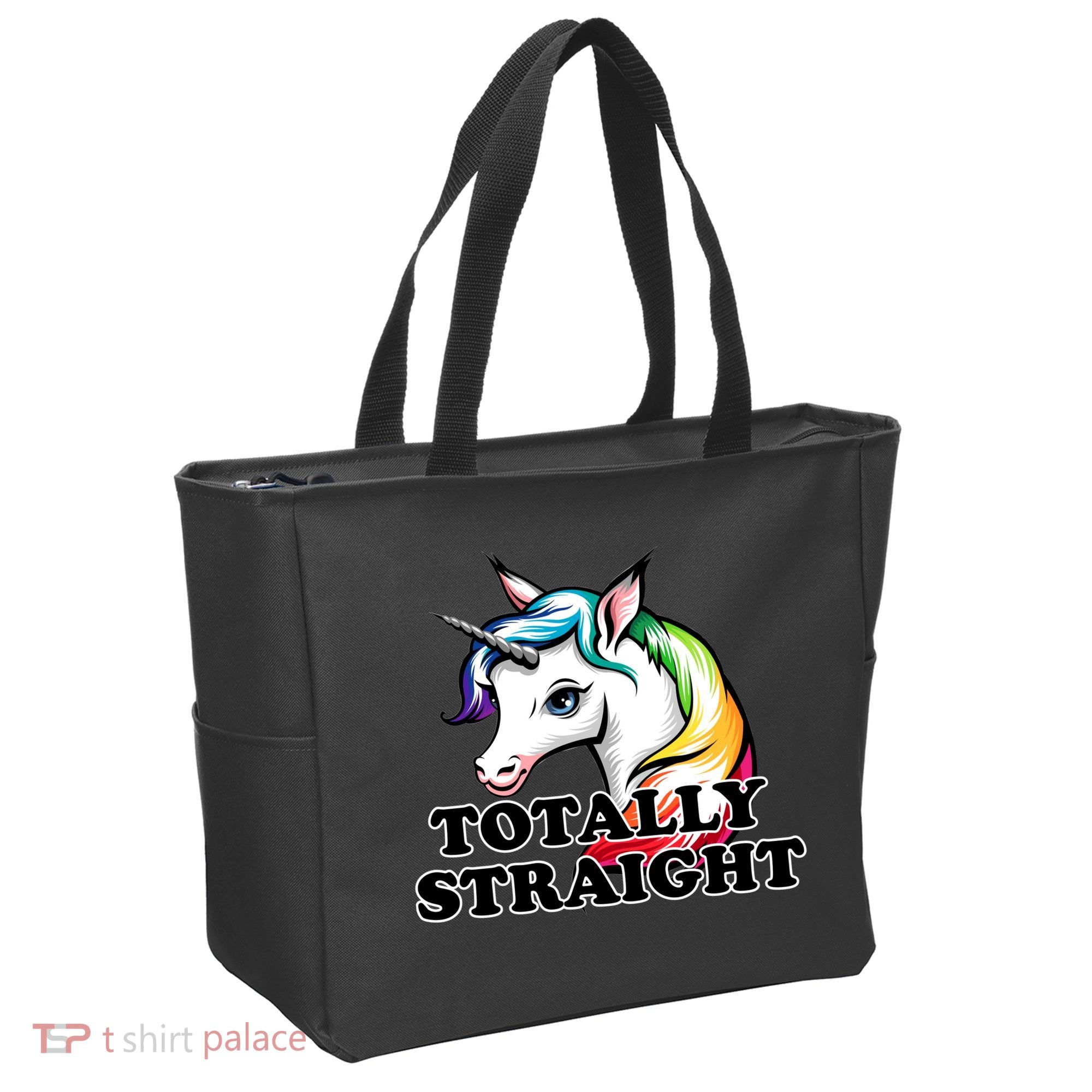 Totally Straight Unicorn Rainbow Tote Bag